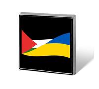 Spilla quadrata in metallo con bandiera di Palestina e Ucraina, ideale come regalo per uomo, donna, per abbigliamento, borse e cappelli.