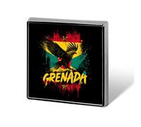 Spilla quadrata in metallo con bandiera Grenada Eagle1, distintivo da bavero alla moda, gioiello decorativo unisex