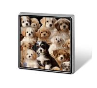 Spilla quadrata in metallo con simpatici cani da compagnia, ideale per vestiti e borse - Spilla da bavero in stile smalto, regalo a tema animali