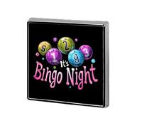 Spilla quadrata "It's Bingo Night", spilla da bavero, cravatta, abito, accessori per matrimonio e compleanno, per uomo e donna.