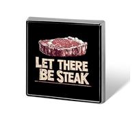 Spilla quadrata Let There Be Steak, spilla in metallo, spilla da bavero, giacca, cappello, borsa, accessori, decorazione