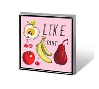 Spilla quadrata "Mi piace la frutta", spilla da bavero, cravatta, abito, accessori per matrimonio, compleanno, per uomo e donna.