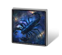 Spilla quadrata Scorpions Universes Galaxys Spilla in metallo Spilla da bavero Giacca Cappello Borsa Accessori Decorazione