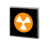 Spilla quadrata smaltata con pericolo nucleare, spilla per zaino, 1,8 cm, per gioielli, giacche, cappelli, decorazioni artistiche