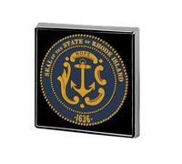 Spilla quadrata smaltata con sigillo del Rhode Island, distintivo decorativo per cappello, abbigliamento, borsa, accessori, regalo, artigianato