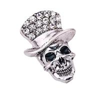 Spilla raffinata Vintage Sparkling Badge Gothic Skull Clothing Accessorio Distintivo Distintivo Adatto Per Il Teschio Di Serpente Giornaliero Gotico, Taglia unica, come descritto