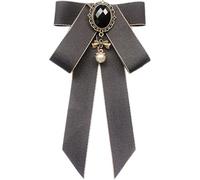 Spilla regolabile vintage con fiocco pre-legata al collo spilla spilla in nastro di raso elegante spilla a nastro elegante collare alla moda collo camicia cravatta collare per donne festa di nozze,