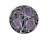 Spilla - Rennie Mackintosh leaves & bobine design - Viola e Argento