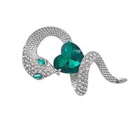 Spilla retrò a forma di cuore con zircone verde cristallo spilla da bavero per vestiti da donna accessori moda corsage spilla buona fortuna