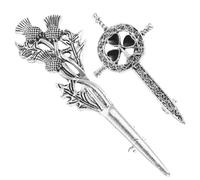 Spilla Retrò a Forma di Fiore in Lega 2 Pezzi per Donne | Argento, Design Originale e Collezione, Accessorio per Occasioni, Scialli e Cappotti