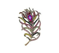 Spilla retrò a forma di pavone, ornata con pietre scintillanti, accessorio versatile per cappotti e abiti da sera, spilla vintage, Misura unica, come descritto