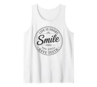 Spilla retrò con Scritta Life Is Short Smile While You Still Have Teeth Canotta