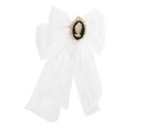 Spilla Retrò Fiocco Grande Per Donna, Elegante E Classica | Organza e Metallo, Design a Spillo Sicuro, per Colletto e Vita, Stile Classico, Banchetti e Riunioni