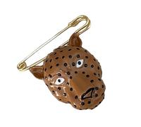 Spilla retrò leopardata smaltata in metallo bavero distintivo cappotti alla moda accessorio alla moda per le donne, Medium, come descritto