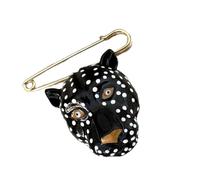 Spilla retrò leopardata smaltata in metallo bavero distintivo cappotti alla moda accessorio alla moda per le donne, Medium, come descritto
