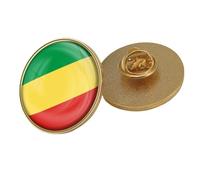 Spilla Rettangolare Con Bandiera Della Repubblica Del Congo - Spilla Da Bavero Con Stampa Patriottica Vintage Distintivo Della Nazione Novella Zaino Vestiti Accessori Gioielli Regalo Rotondo