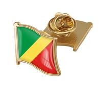 Spilla Rettangolare Con Bandiera Della Repubblica Del Congo - Spilla Da Bavero Con Stampa Patriottica Vintage Distintivo Della Nazione Zaino Vestiti Accessori Gioielli Regalo Bandiera