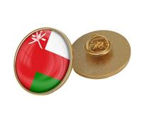 Spilla Rettangolare Con Bandiera Dell'Oman - Spilla Da Bavero Con Stampa Bandiera Patriottica Vintage Distintivo Della Nazione Novella Zaino Vestiti Accessori Gioielli Regalo Rotondo