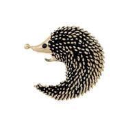 Spilla Riccio Lega Zinco Vintage Adorabile Animale Antico Gioielli Statement Giacca Revers (Placcato in oro)
