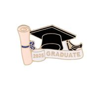 Spilla robusta a forma di cappello di laurea, elegante spilla per laureati, distintivo unico per commemorare i successi successi e regalo di laurea per studenti, standard, Lega di acciaio