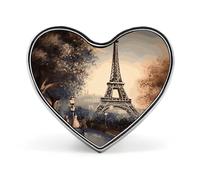 Spilla romantica a forma di cuore con Torre Eiffel di Parigi, in lega di alluminio, regalo per San Valentino, spille per giacche, zaini e altri vestiti