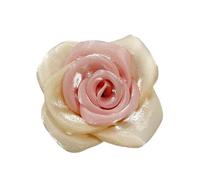 Spilla rosa 3D in tessuto scintillante da 7,5 cm - elegante fiore bicolore da donna, delicato per abito da sposa, festa, compleanno o San Valentino, accessorio per feste e feste, Grand, Metallo, Senza