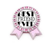 Spilla rosa con citazione "Best Friend Ever" in stile art déco, per vincitore, medaglia, Medio, Metallo