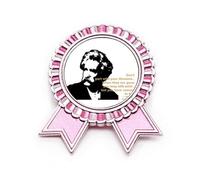 Spilla rosa con citazione famosa di scrittore americano, Medio, Metallo
