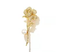 Spilla rosa romantica con perla Spilla minimalista elegante accessorio adatto per matrimoni, compleanni e vita quotidiana