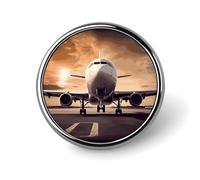 Spilla rotonda a forma di aeroplano, simpatica, smaltata, spilla da bavero, decorazione per abbigliamento, unisex, porta badge, cappelli, borse, camicie, decorazione