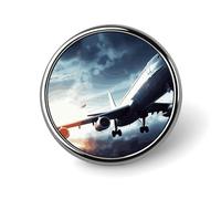 Spilla rotonda a forma di aeroplano, simpatica, smaltata, spilla da bavero, decorazione per abbigliamento, unisex, porta badge, cappelli, borse, camicie, decorazione