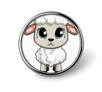 Spilla rotonda a forma di agnello carino smalto spilla spilla spilla personalizzata abbigliamento decorazione unisex porta badge cappelli borse camicie decorazione