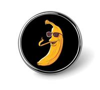 Spilla rotonda a forma di banana grande e fumante, spilla da bavero, per cravatta, abito, accessori per matrimonio e compleanno, per uomo e donna.