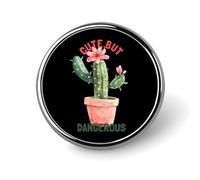 Spilla rotonda a forma di cactus con piante carine ma pericolose, spilla da bavero, accessorio per abito da sposa, compleanno, per uomini e donne