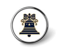 Spilla rotonda a forma di campana della Libertà con segno patriottico per uomo donna moda distintivo collare pin vestito giacca zaino accessori