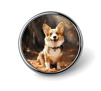 Spilla rotonda a forma di cane Corgi, spilla carina per cappelli, giacche, decorazione personalizzata, accessori per gioielli per abbigliamento e regali per feste di nozze