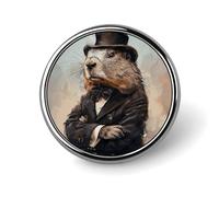 Spilla rotonda a forma di cane della prateria, in lega di alluminio, leggera, alla moda, per uomo e donna, accessorio decorativo per costumi.