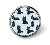 Spilla rotonda a forma di cane Scottish Terrier con risvolto, accessorio per abito da sposa, compleanno, per uomini e donne