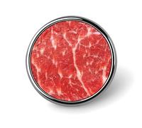 Spilla rotonda a forma di carne cruda con motivo di maiale, spilla da bavero, accessorio per abito da sposa, compleanno, per uomini e donne, Circular, Metallo