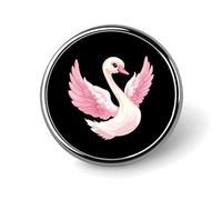 Spilla rotonda a forma di cigno con ali angolate, spilla da bavero, accessorio per abito da sposa, compleanno, per uomini e donne