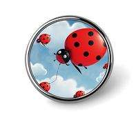 Spilla rotonda a forma di coccinella e nuvola carina smaltata spilla spilla spilla personalizzata abbigliamento decorazione unisex porta badge cappelli borse camicie decorazione