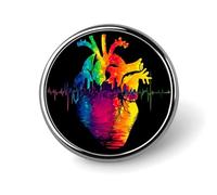 Spilla rotonda a forma di cuore con spettro arcobaleno per uomo donna moda distintivo collare pin vestito giacca zaino accessori