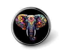 Spilla rotonda a forma di elefante colorato, spilla commemorativa in metallo, spilla da bavero, spilla da cravatta, kit per cappelli, camicie, vestiti, borse, decorazioni