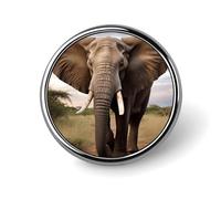 Spilla rotonda a forma di elefante, per uomo e donna, resistente ed elegante, in metallo leggero, per camicie, giacche, cappelli