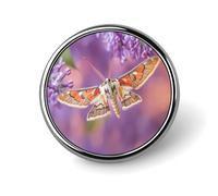 Spilla rotonda a forma di falena dal ventre rosso, spilla commemorativa in metallo, spilla da bavero, distintivo da cravatta, kit per cappelli, camicie, vestiti, borse, decorazioni