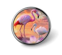 Spilla rotonda a forma di fenicottero, con spatola rosata, a forma di farfalla, con bottone, spilla, distintivo, accessori per abbigliamento, per uomo e donna