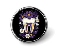 Spilla rotonda a forma di fiore con denti, spilla commemorativa in metallo, spilla da bavero, spilla da cravatta, kit per cappelli, camicie, vestiti, borse, decorazioni