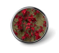 Spilla rotonda a forma di fiore rosso per uomo e donna, spilla resistente ed elegante, spilla in metallo leggera per camicie, giacche e cappelli.