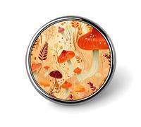 Spilla rotonda a forma di funghi e piante, spilla da bavero personalizzata leggera e durevole per cappelli, vestiti, zaini, spille decorative, circolari, in alluminio, lega di alluminio
