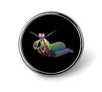Spilla rotonda a forma di gambero mantide colorata, spilla da bavero, spilla da cravatta per uomo e donna, accessorio per abito, matrimonio, compleanno